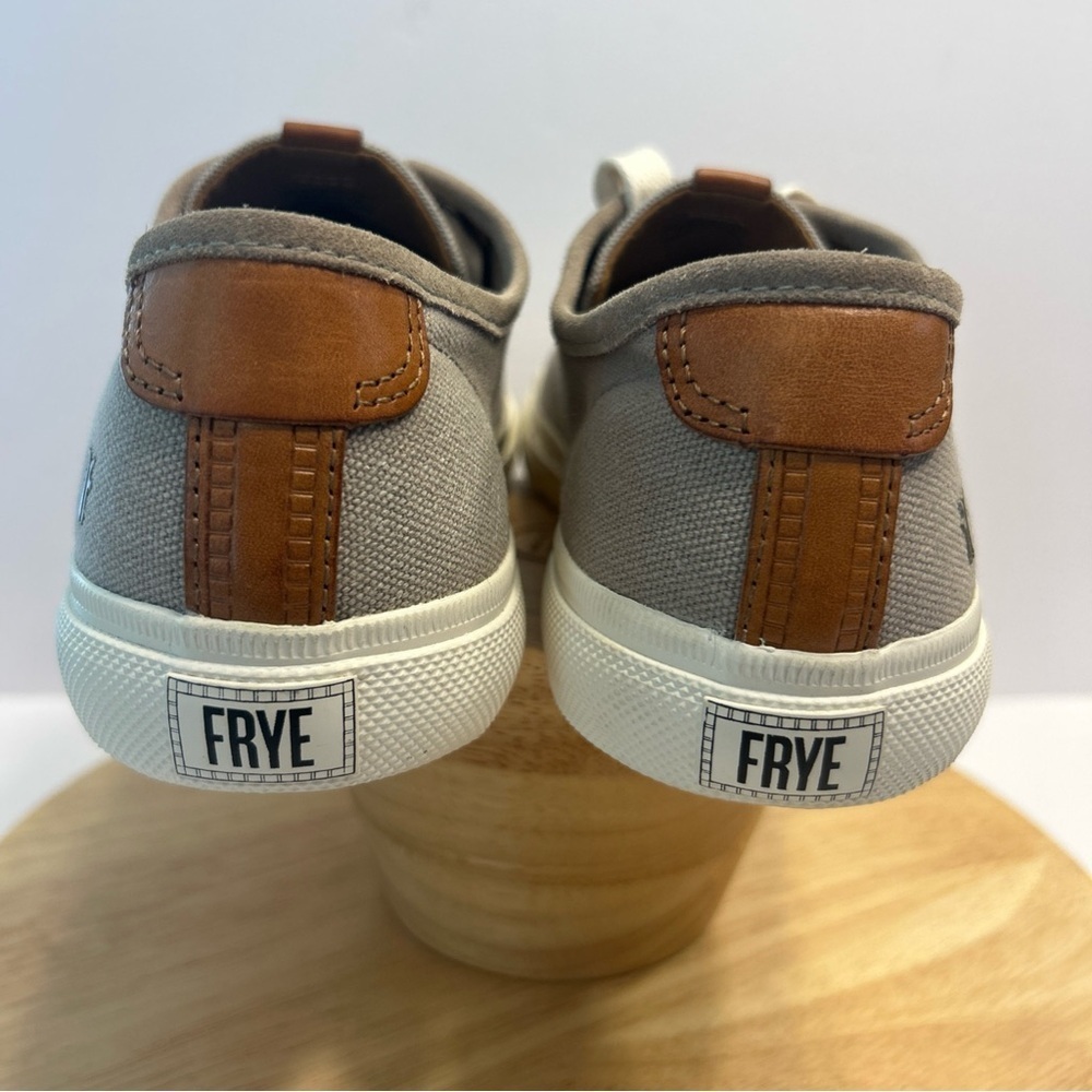 FRYE Men's US 9M Gia Canvas Low Top Sneaker in Grey Lace Up Shoe - Picture 3 of 8